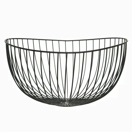 Корзина для фруктов, 27 см, металл, черная, Прутья, Twist black Kuchenland