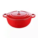 Казан, 25 см, 3,5 л, с крышкой, чугун, красный, Bright Kuchenland