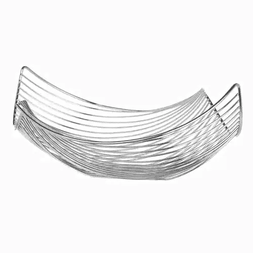 Корзина для фруктов, 38 см, металл, серебристая, Волна, Twist silver Kuchenland-0