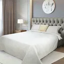 покрывало, 220х240 см, стеганое, вельвет/микрофибра, бежево-серое, stitch velvet kuchenland
