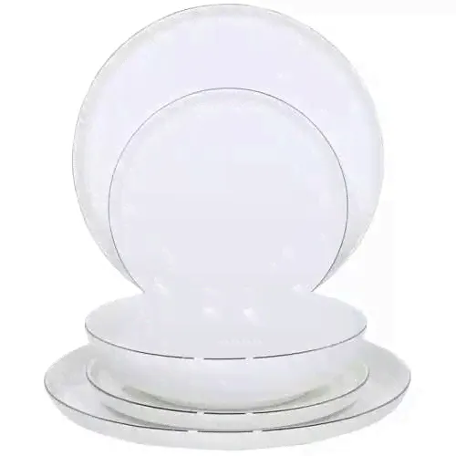 Сервиз обеденный Kuchenland, 6 перс, 18 пр, фарфор F, белый, Ideal silver-0