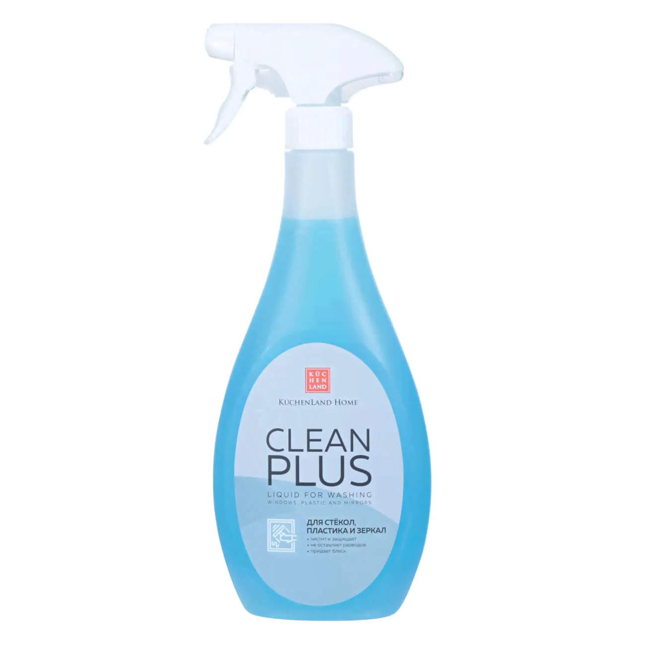 Kuchenland Home Средство для мытья стекол, пластика и зеркал, 500 мл, Clean