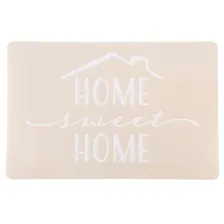 Салфетка под приборы 28х43см 2шт пластик прямоугольн бел/беж Home sweet home Plastic print, Kuchenland, белый