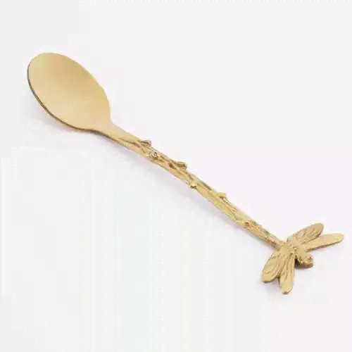 Ложка десертная, 12 см, сталь, золотистая, Стрекоза, Dragonfly Kuchenland-0