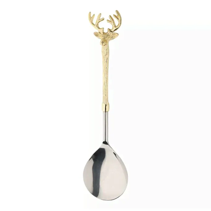 Ложка сервировочная Kuchenland Winter deer сталь золотистая-0