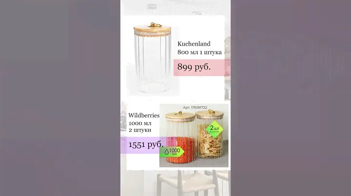 Подборка похожих товаров для кухни из Kuchenland и Wildberries