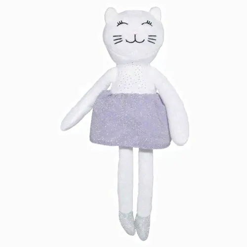 игрушка, 35 см, мягкая, полиэстер, молочная, кошка в лиловой юбке, little pet kuchenland