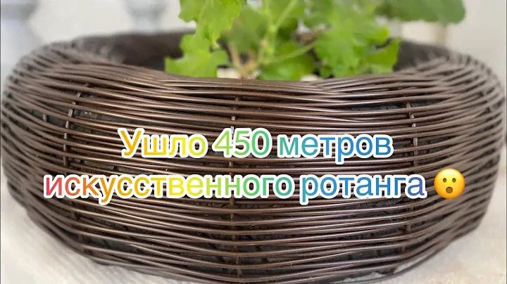 Кашпо без дна с ротанга и ненужного колёса.