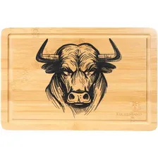Доска разделочная Kuchenland BBQ, 30x22 см, бамбук, прямоугольная, Бык бежевый, коричневый