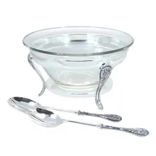 Салатник с ложками, 30х30х16 см, 3 пр, британи Kuchenland A72892L
